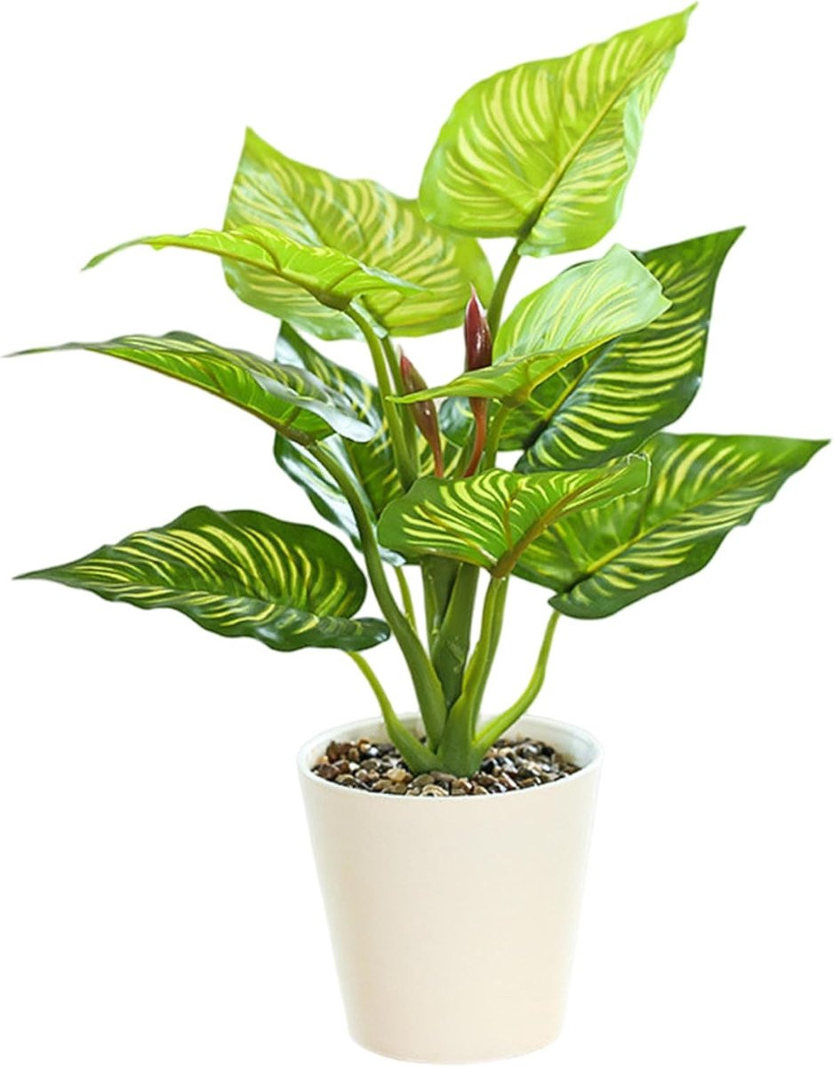 Realistische kleine kunstplanten in pot, Groen, Hoogte: 30 cm
