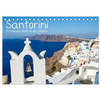 Santorini - Strahlendes Weiß an der Caldera (Tischkalender 2027 DIN A5 quer), CALVENDO Monatskalender