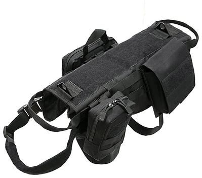 Uplift Essentials Professional Tactical Adventure Dog Harness With Utility Pouches black xl