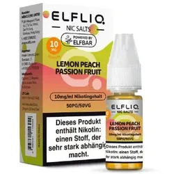 Elfbar ELFLIQ Lemon Peach Passion Fruit NicSalt Liquid 10ml / 20mg
