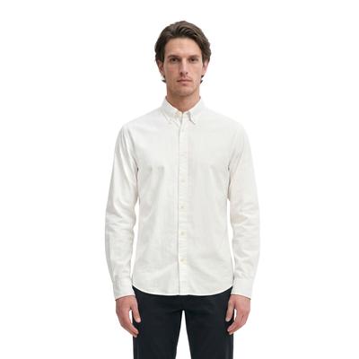 Langarmhemd MARC O'POLO "aus Bio-Baumwolle", Herren, Gr. XS, Normalgrößen, weiß, Obermaterial: 100% Baumwolle, unifarben, regular fit normal, Doppelmanschette, Hemden