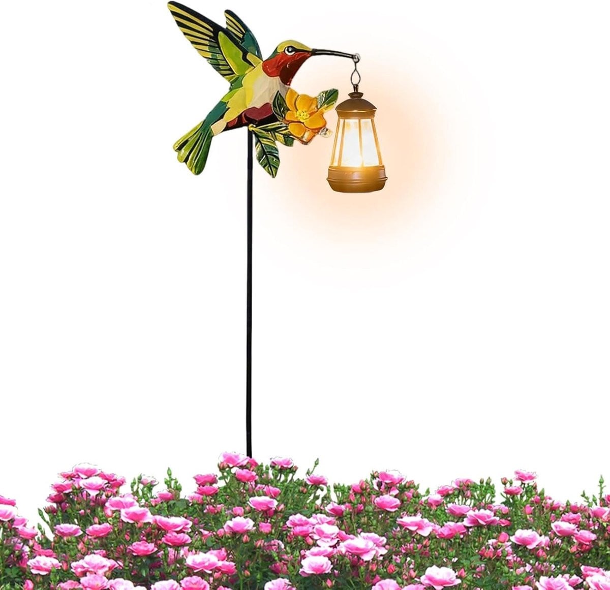 Kolibrie Tuinlantaarn Solar - Waterdichte Buitenlamp voor Padverlichting en Terras - 25 x 18 x 8 cm