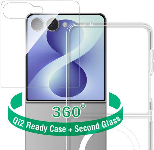 4Smarts 360° Protection Set Hülle + Schutzglas Set Samsung Galaxy Z Flip8 Transparent Induktives Laden 541872