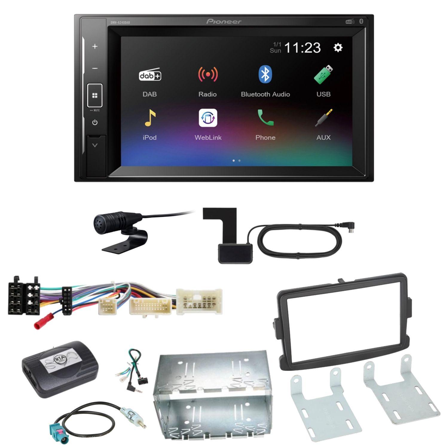 Pioneer DMH-A240DAB USB Bluetooth DAB+ MP3 Einbauset für Renault Trafic 3