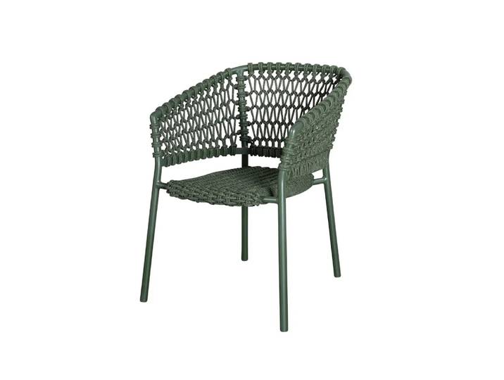 Cane-line Chaise Ocean soft rope avec accoudoirs Dark green