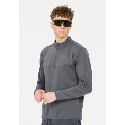 Langarmshirt ENDURANCE "LEDGER", Herren, Gr. XL, grau, 92% Polyester, 8% Elasthan, unifarben, lang, ohne Ausschnitt, Shirts Langarmshirt, mit sportlichen Funktionen