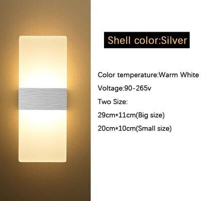 Useful Little Things Contemporary Dual Voltage Minimalist LED Wall Sconce For Bedroom, Living Room, Balcony, And Corridor silver warm White 11.42 X 4.33 In