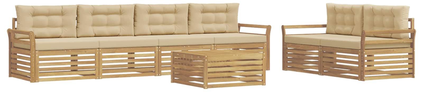 Garnitur aus 7 Outdoor-Sofas, Farbe Beige