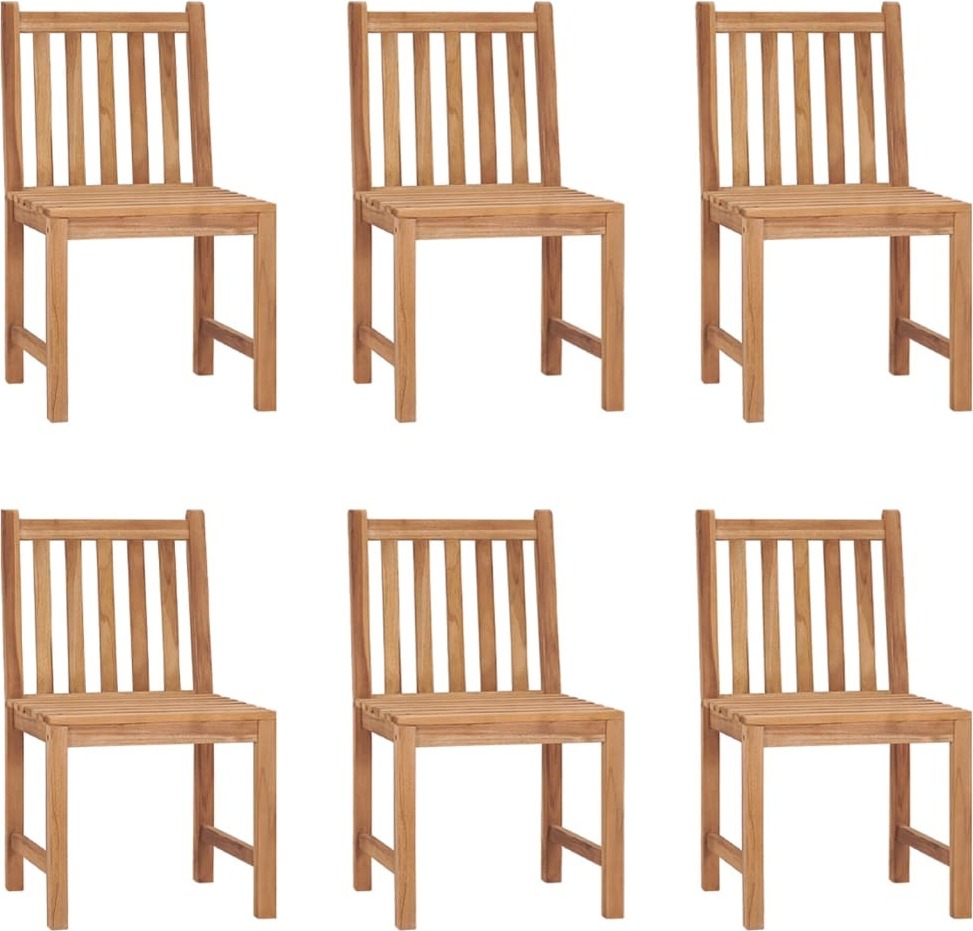 Gartenstühle 6 Stk. Massivholz Teak