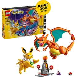 LEGO Pokémon 72167 SMART Play™: Ultimativer Showdown zwischen Glurak und Blitza Bausatz, Mehrfarbig
