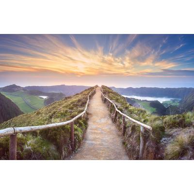 Fototapete PAPERMOON "LANDSCHAFT-NATUR GEBIRGE BERGE ALPEN WOLKEN HIMMEL XXL", bunt, B:5m L:2,8m, Vlies, Tapeten