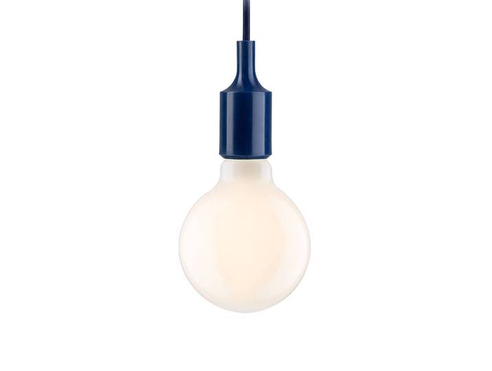Pendelleuchte Ketil 9 x 9 x 9cm Blau/Nachtblau Microfaser E27