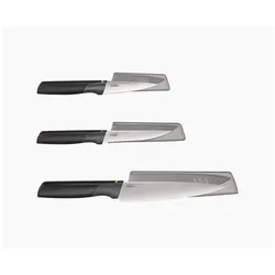 Joseph Joseph Messerset 3-tlg. Opal, DUO, Küchenmesser, Schwarz