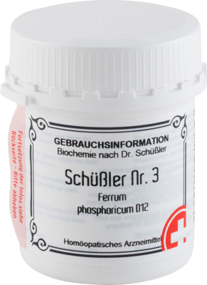 Apofaktur e.K. SCHÜSSLER NR.3 Ferrum phosphoricum D 12 Tabletten 400 St 10990400
