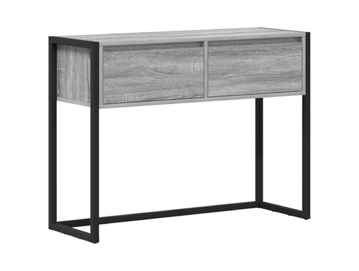 Favemtsl Beistelltisch Graues Sonoma 100x36x75 cm mit Schublade Schmaler Konsolentisch für Wohnzimmer und Flur: Robuster Holzwerkstoff auf stabilen Stahlbeinen mit praktischem Stauraum.