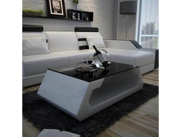 JVmoebel Couchtisch Eleganter Couchtisch aus Leder und Glas in modernem Design (Couchtisch Modell  Hamburg SBA1A), Made in Europa
