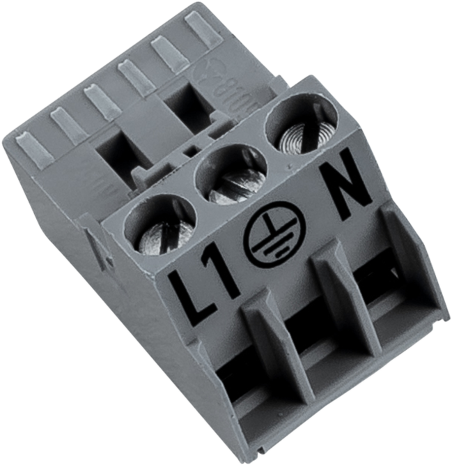 Wolf Stecker 3-polig RAST 5 274741999 in LICHTBLAU L/PE/