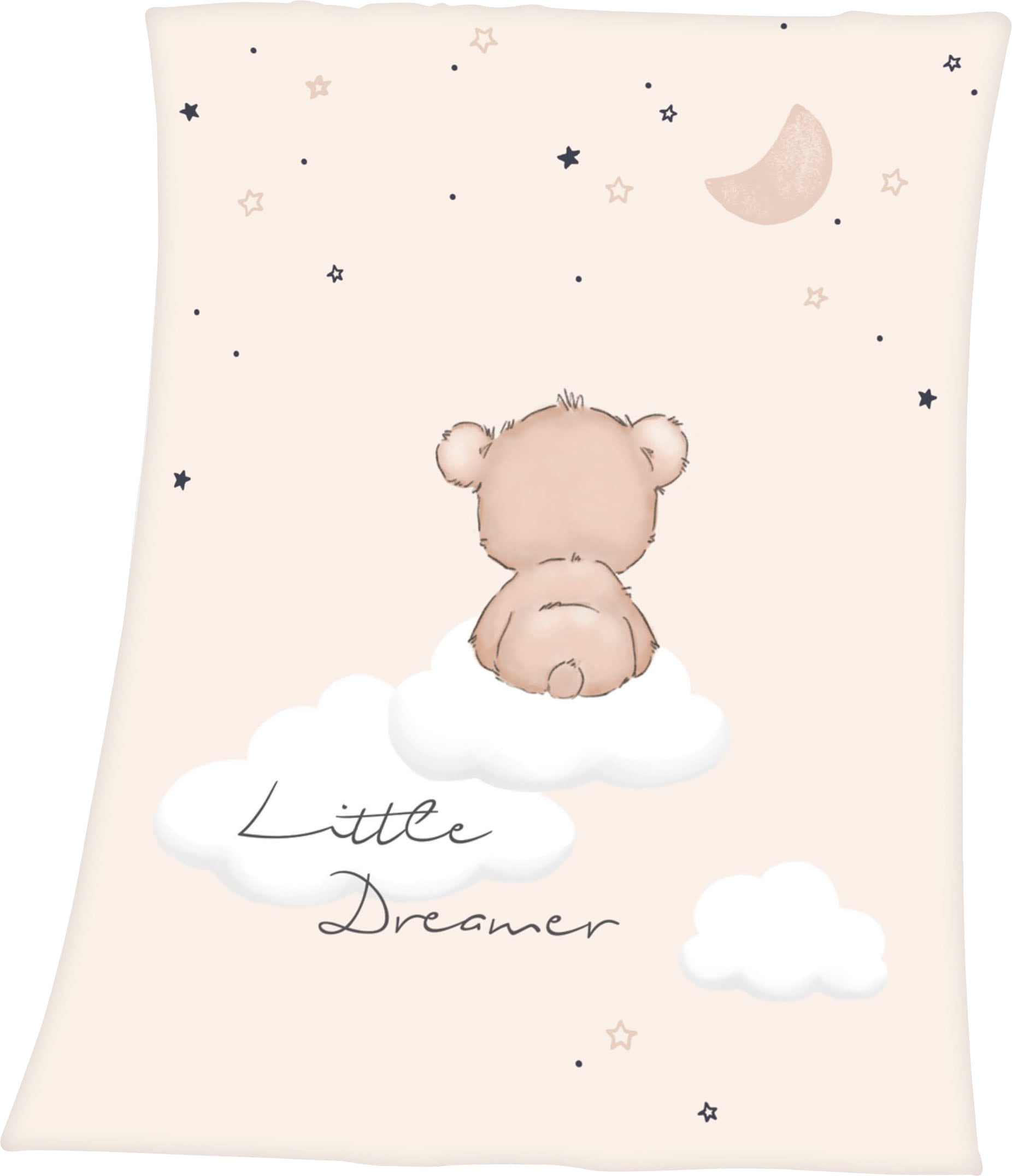 Babydecke BABY BEST "Little Dreamer", beige, B:75cm L:100cm, Polyester, Wohndecken, Babydecke, mit niedlichem Teddydesign, Kuscheldecke