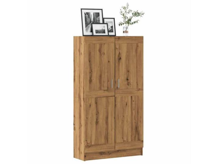 Bibliothèque chêne artisanal 82 5x30 5x150 cm bois d'ingénierie étagère caisse de livre support à livres armoire 3345216