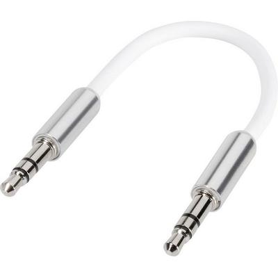 SpeaKa Professional SP-7870076 Klinke Audio Anschlusskabel [1x Klinkenstecker 3.5 mm - 1x Klinkenstecker 3.5 mm] 10.00 cm Weiß SuperSoft-Ummantelung