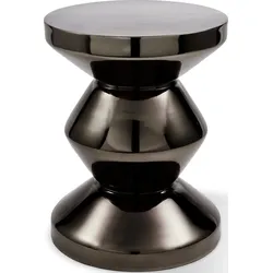 Zig Zag Hocker oder Beistelltisch, schwarzes Metall