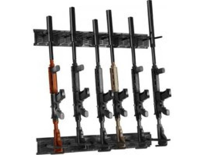 VEVOR Râtelier d'Armes Verticale 6 Emplacements Rack à Fusils en Métal Capacité de Charge 81,6 kg Support Mural pour Arme à Feu Rangement des Cabines Fusils de Chasse Maison Bureau Magasin Chasseur