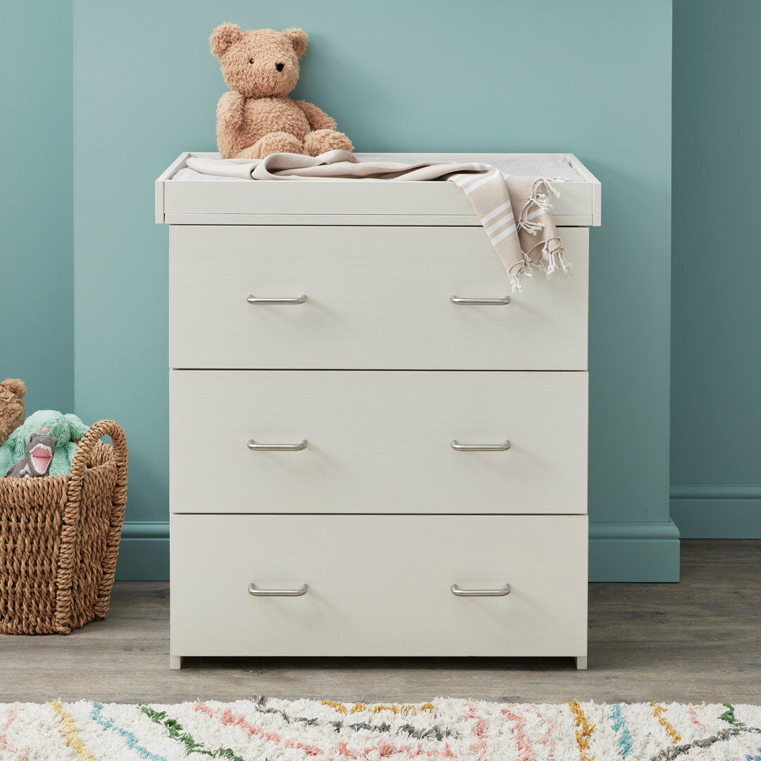 BabyMore Caro Chest Changer White Wash 90cm H X 80cm W X 50cm D