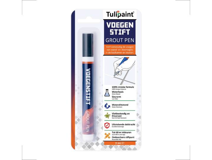 Tulipaint Voegenstift (Donkergrijs / Antraciet) - Voegenmarker - Voegenpen - Voegenverf - Voegstift - Voegverf - voegen verven schilderen - voegenfris - voegenreiniger - tegelvoegen schoonmaken schoonmaakmiddel - tegelvoeg voeg verf stift marker pen