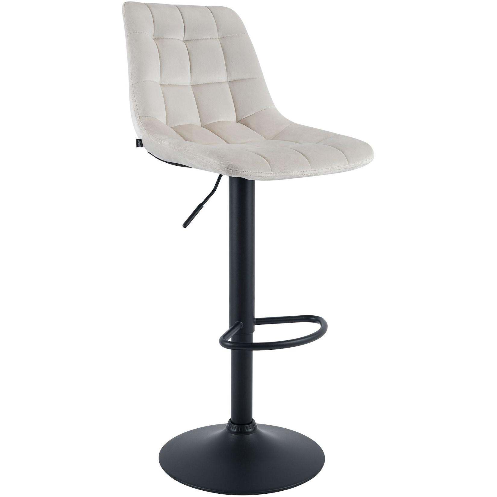 CLP Barhocker Mapun Samt - Farbe: creme, Material: Samt