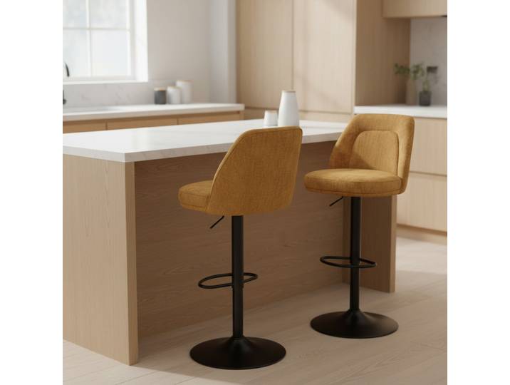 Paire de Chaise bar ZOUNG Moutarde