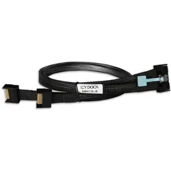 Icydock ICY DOCK Kabel MCIO 8i-> 2x MCIO 4 MCIO SSF-TA-1016,schwarz,0,5m (50 cm), Interne Kabel (PC)
