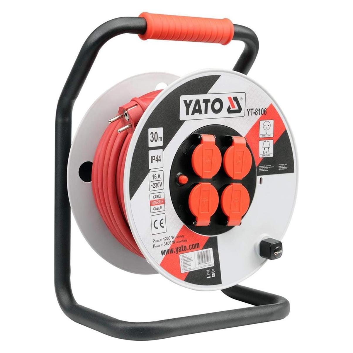 Yato YT-8106 power extension 4 AC outlet(s) Indoor/outdoor Black, Red, White (30 m, 2.50 mm²) (YT-8106)