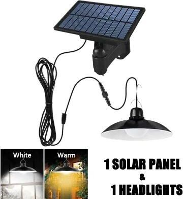 Uplift Treasures Solar LED Pendant Light Waterproof Hanging Lamp With Remote Control 1head (normal Type) white