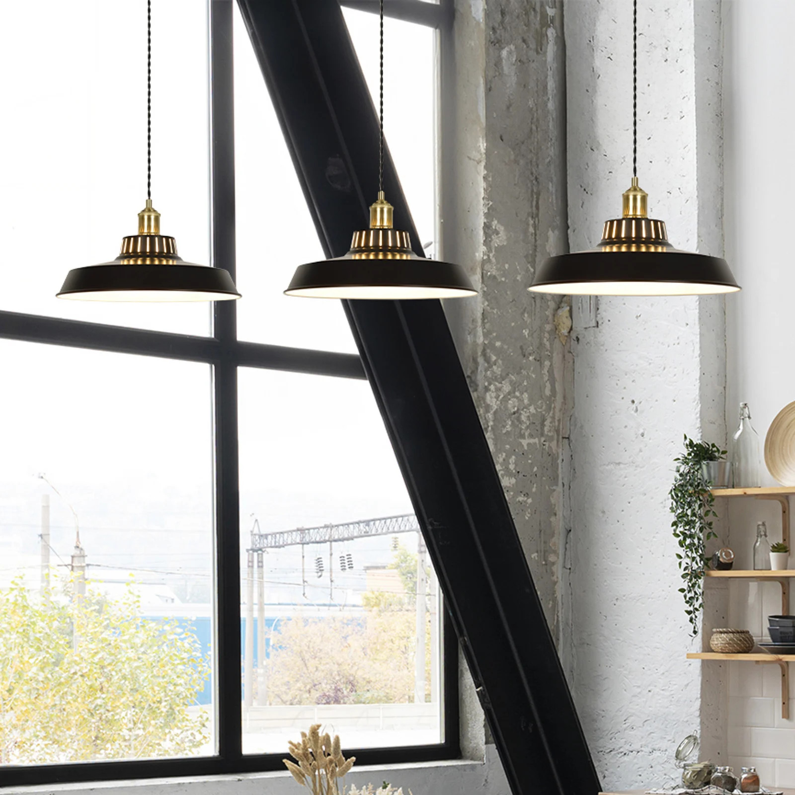 COREP Thelma hanglamp matzwart Ø 38 cm
