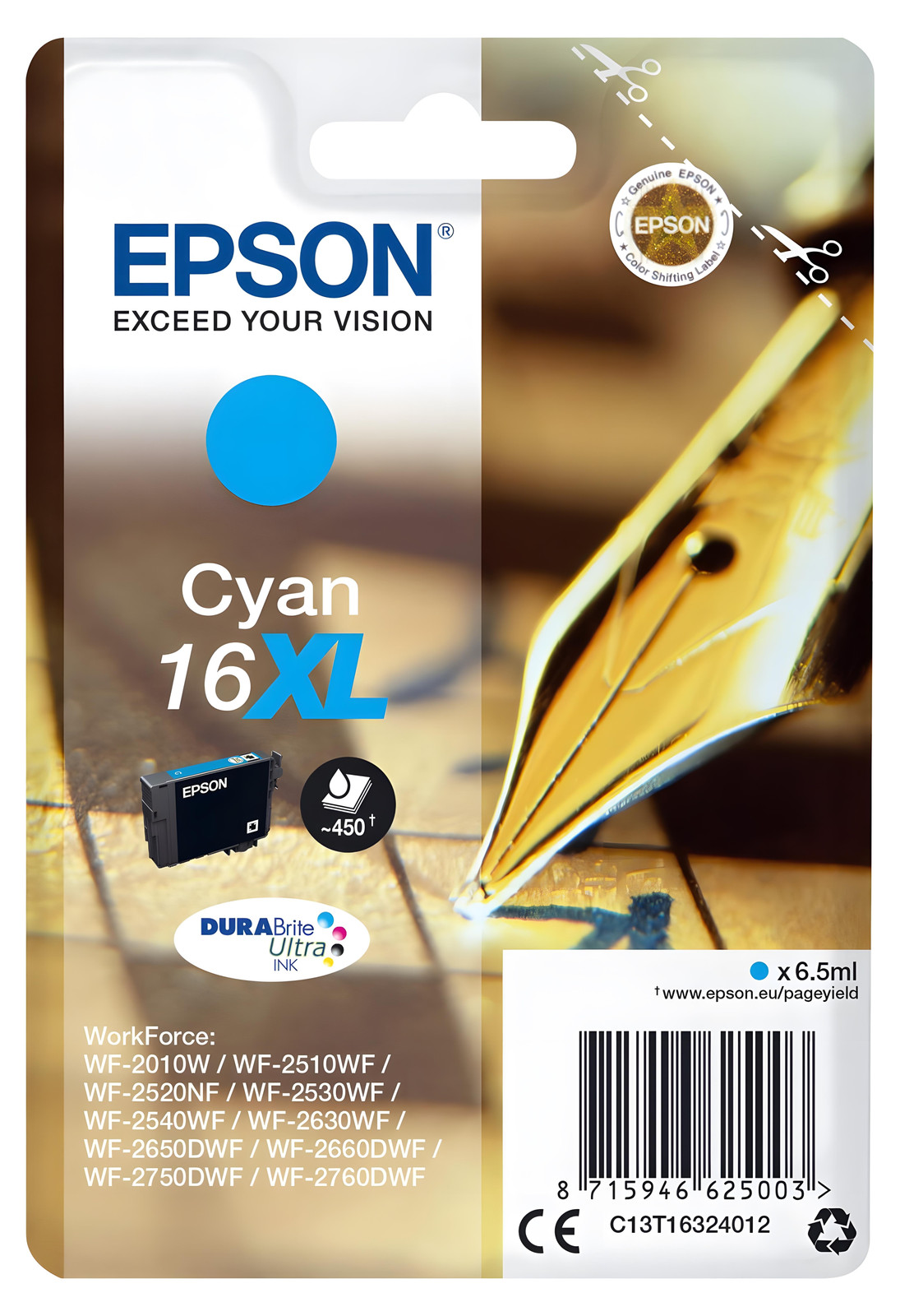 Epson T1632 XL Cyan Inktcartridge