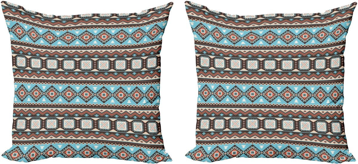 ABAKUHAUS Azteekse decoratieve kussenhoezen, 2 stuks, meerkleurig, 45 x 45 cm