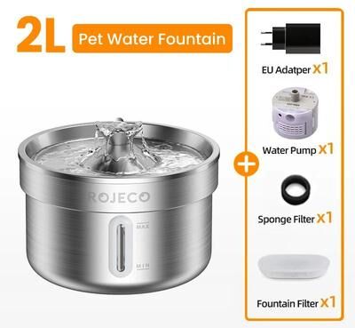Inspire Essentials ROJECO Stainless Steel Smart Pet Water Fountain d
