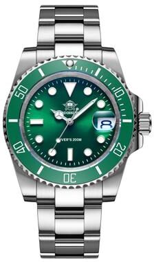 Uplifted Trends Stainless Steel Waterproof Sports Watch For Men Business & Leisure Quartz Watch green Steel