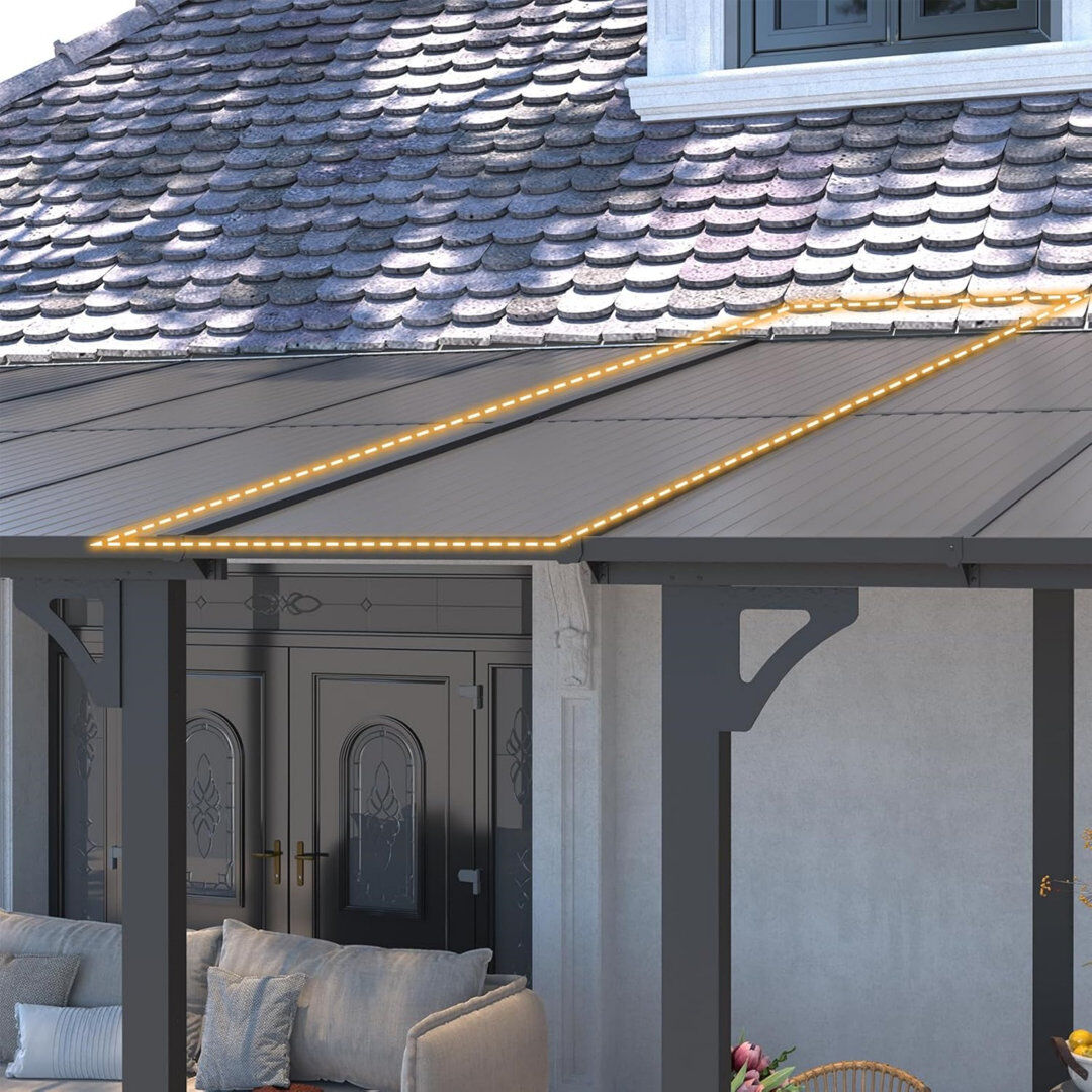 YODOLLA Black Metal Hardware for Gazebo Black 30 cm H x 240 cm W x 15 cm D
