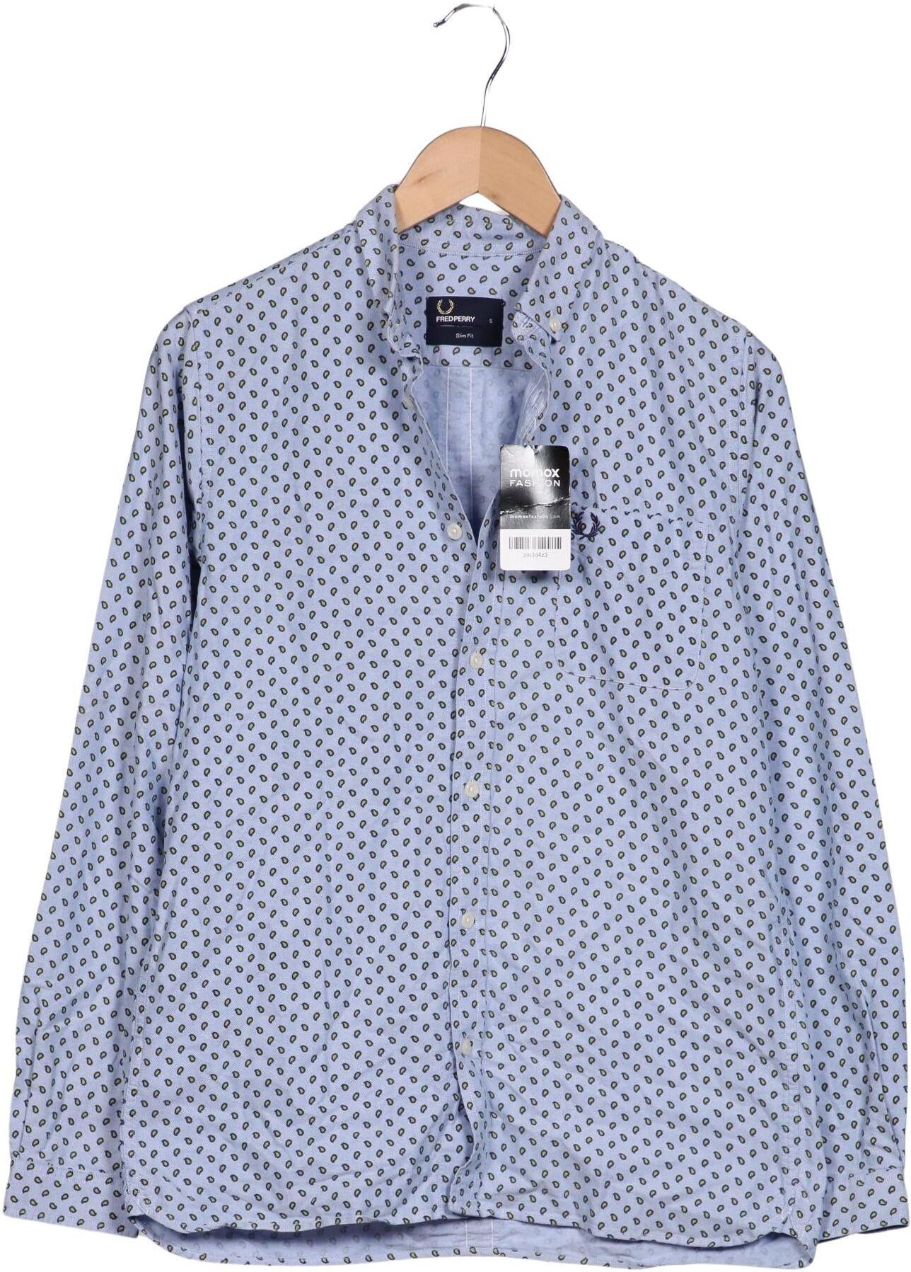 Fred Perry Herren Hemd, Hellblau, Gr. S, Baumwolle - Second Hand