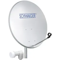 Schwaiger SAT-Anlage ohne Receiver Teilnehmer-Anzahl: 2 (Parabolantenne, DVB-S / -S2), SAT Spiegel + SAT Antennen, Grau