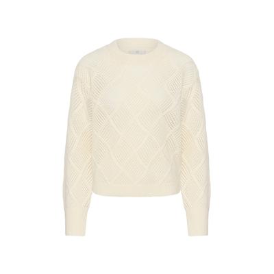 Strickpullover KAFFE "Damen Strickpullover KAgeorgia", Damen, Gr. M, weiß (whisper weiß), Obermaterial: 60% Wolle WO. 40% Polyester PES., Pullover Strickpullover