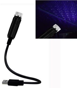 CaseAndConnect USB Car Star Projector Light 360 Degree Flexible Car Interior Star Light With USB Ambient Lighting purple Blue