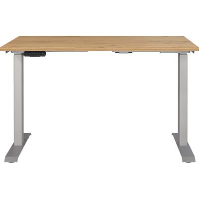 Schreibtisch GERMANIA "Jet", beige (navarra, eiche, nachbildung, silber, silber, navarra, eiche, nachbildung), B:120cm H:72cm T:80cm, Tische, Schreibtisch, moderne Farbvariationen, Breite 120/140/160/180 cm, Made in Germany