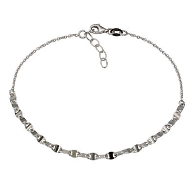 Fußkette VIVANCE "925 Silber rhodiniert glanz", weiß, Fußketten, Damen, 23+2cm, Silber 925 (Sterlingsilber), glänzend