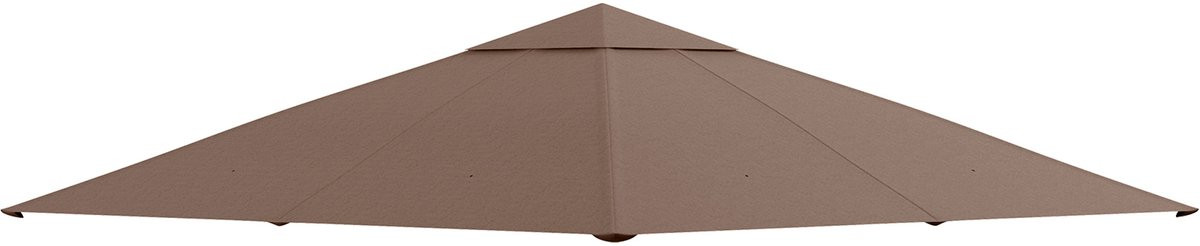 Vervangend zonnescherm voor tuinpaviljoen met 8 afvoeren in beige of bruin van polyester