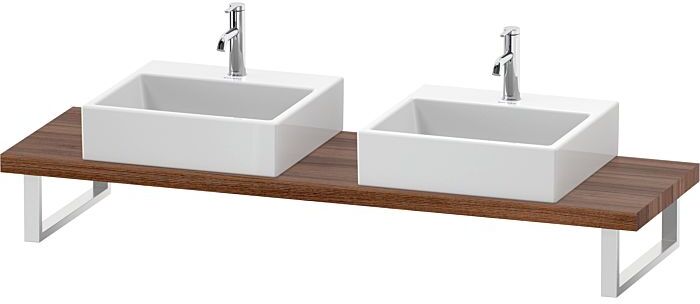 Duravit L-Cube Konsole LC101C07979 Stärke 4.5 cm, nussbaum natur, für Aufsatzbecken, variabel