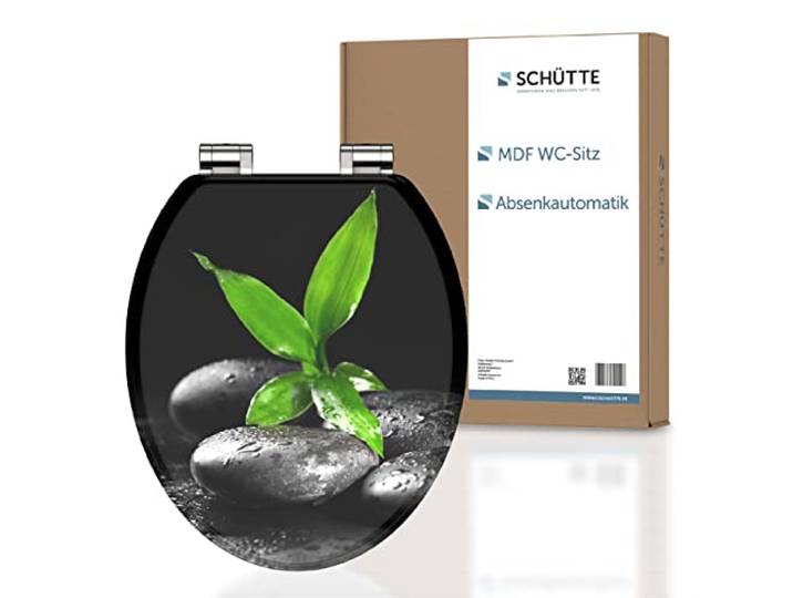 SCHÜTTE WC-Sitz DARK mit Absenkautomatik aus Holz, Klodeckel für WC