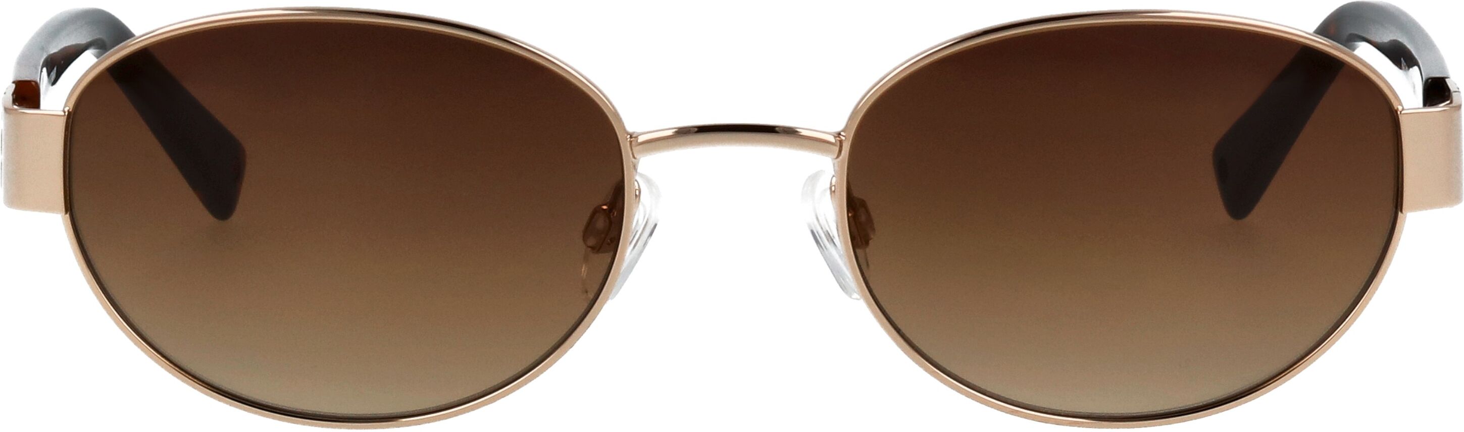 Sonnenbrille BRENDEL EYEWEAR "Modell 905066", Damen, gold, metallic, Sonnenbrillen Sonnenbrille, Form Oval, Logoschriftzug auf Bügel, Metallfassung gold Einheitsgröße