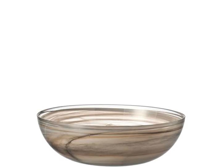 Leonardo Alabastro Glas-Schale, tiefer Design-Teller aus Glas, handgefertigte Deko-Schale in Beige, 9 x 28 x 28 cm (HxBxT), 031129